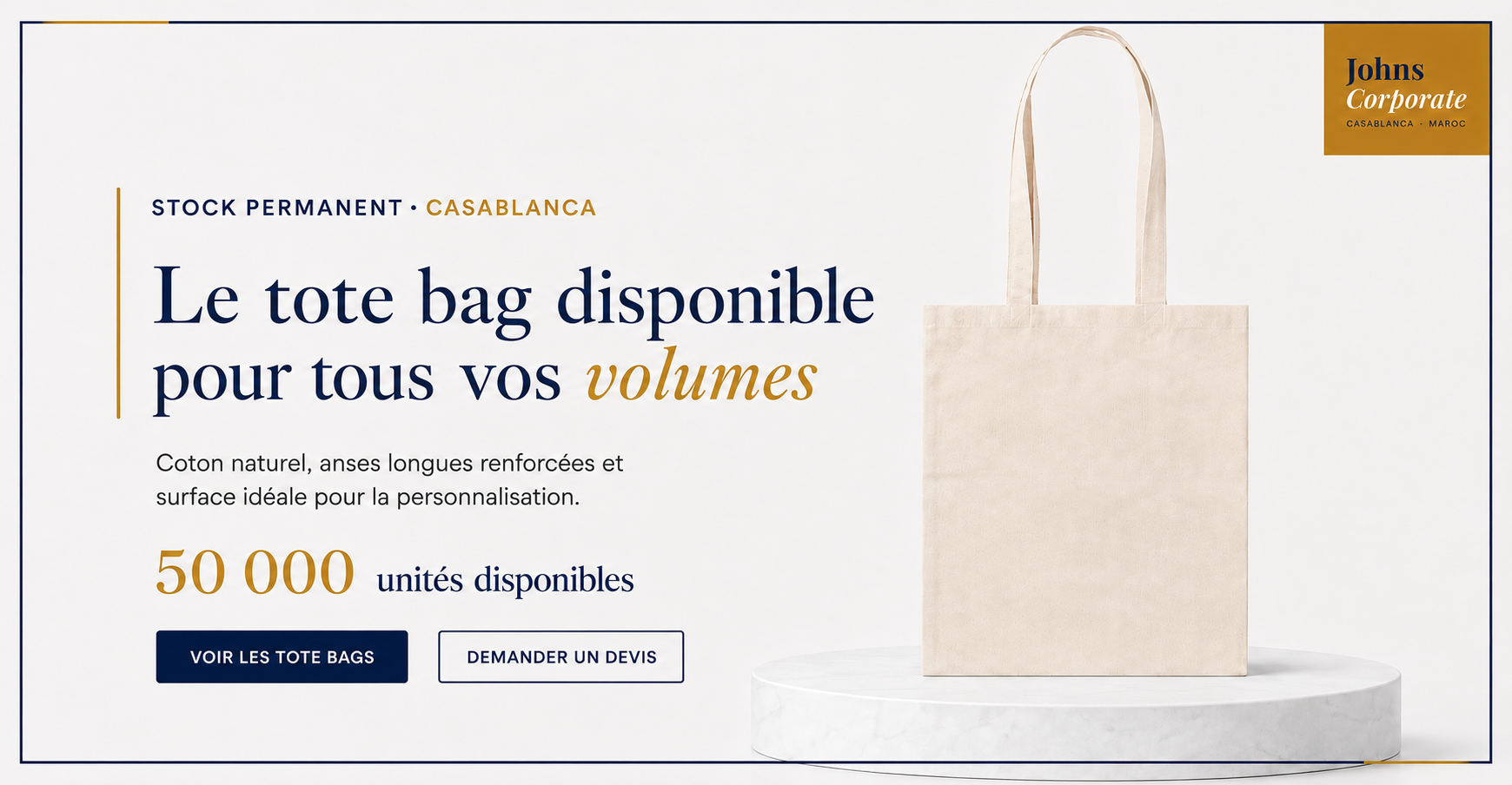 Tote bag publicitaire Makito Espagne — stock disponible à Casablanca