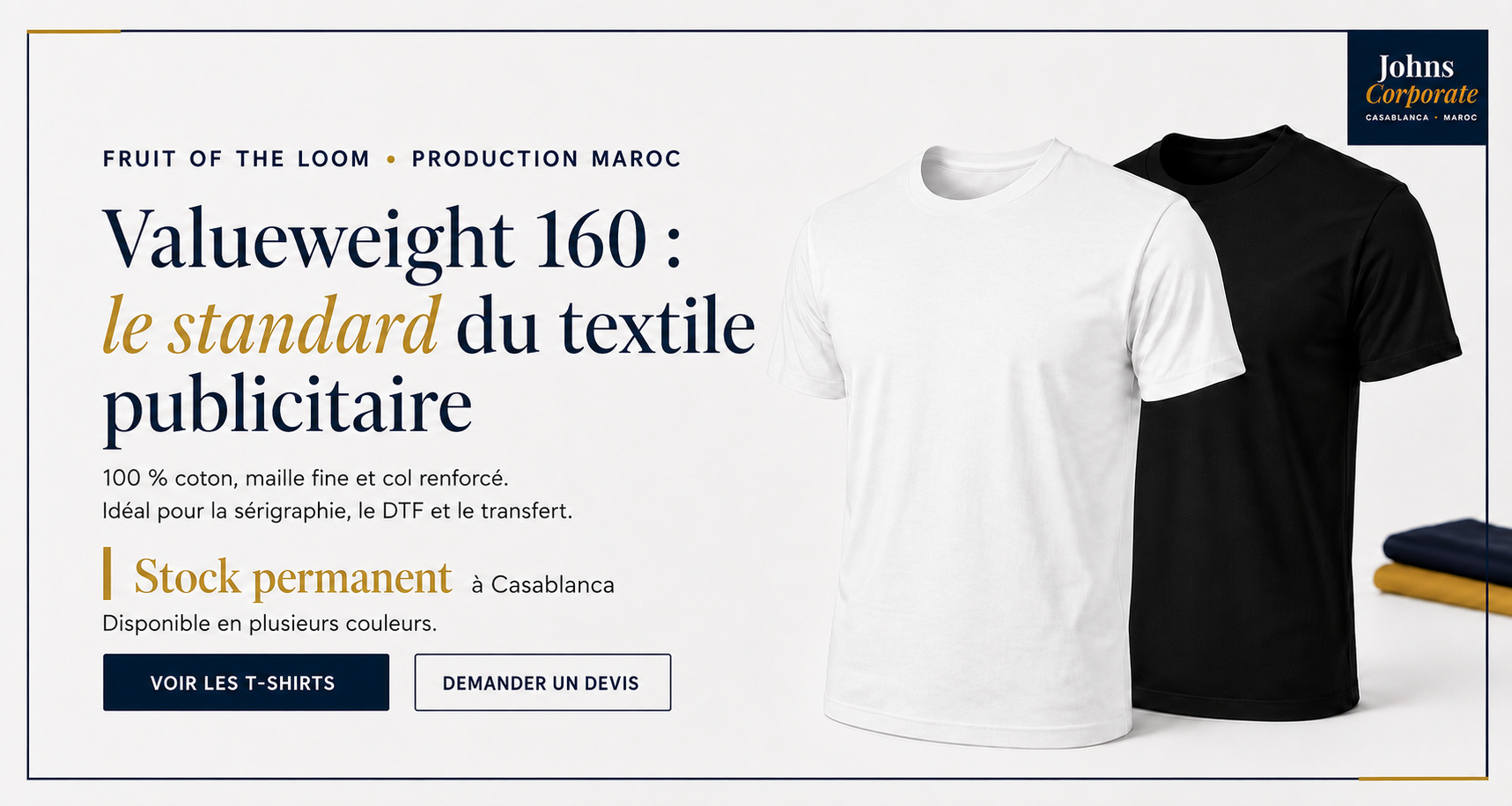 T-shirt Valueweight 160 Fruit of the Loom — production Maroc