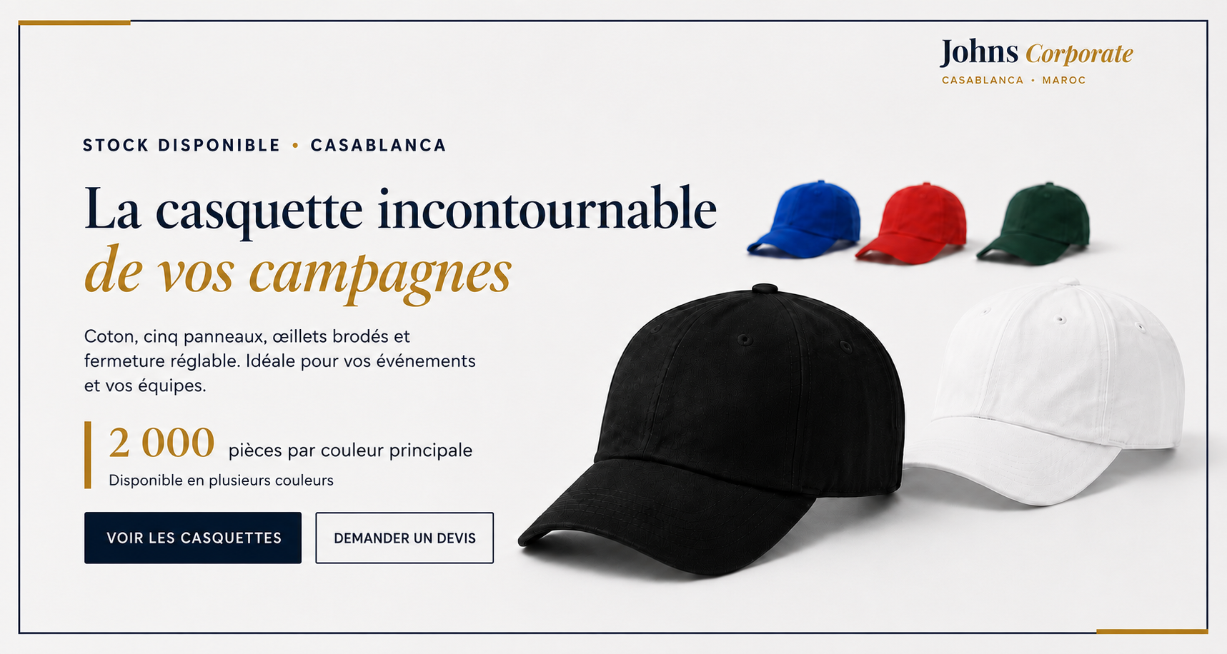 Casquette publicitaire Makito Espagne — stock disponible à Casablanca